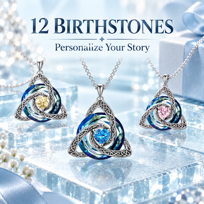 12-Month Birthstone Celtic Knot Necklace 💖