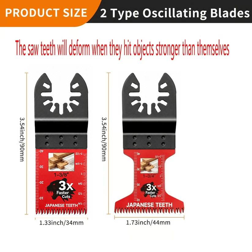 Japanese-Tooth Oscillating Saw Blades — Universal Fit, 10–50 Pcs