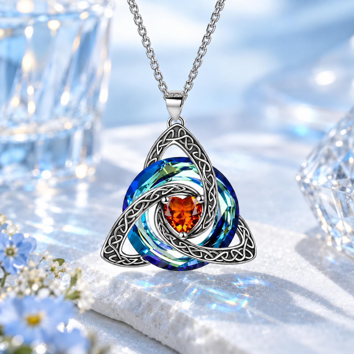 12-Month Birthstone Celtic Knot Necklace 💖