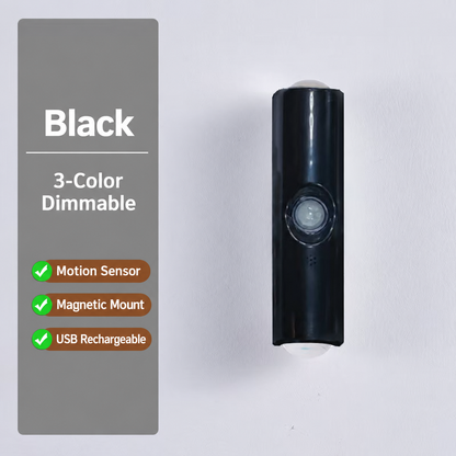 ✨Smart LED Motion Sensor Night Light • Dimmable RGB Magnetic Wall Lamp • USB Rechargeable