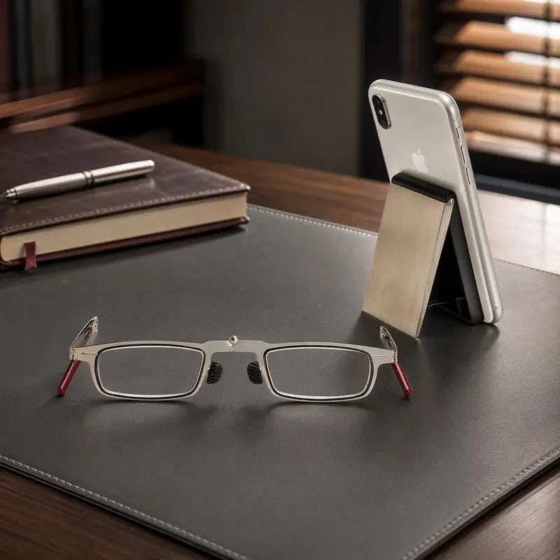 🕶️ 2‑in‑1 Folding Reading Glasses | Case Attaches to Phone as Stand, Easy‑Carry Anti‑Loss Presbyopia Eyeglasses ✨
