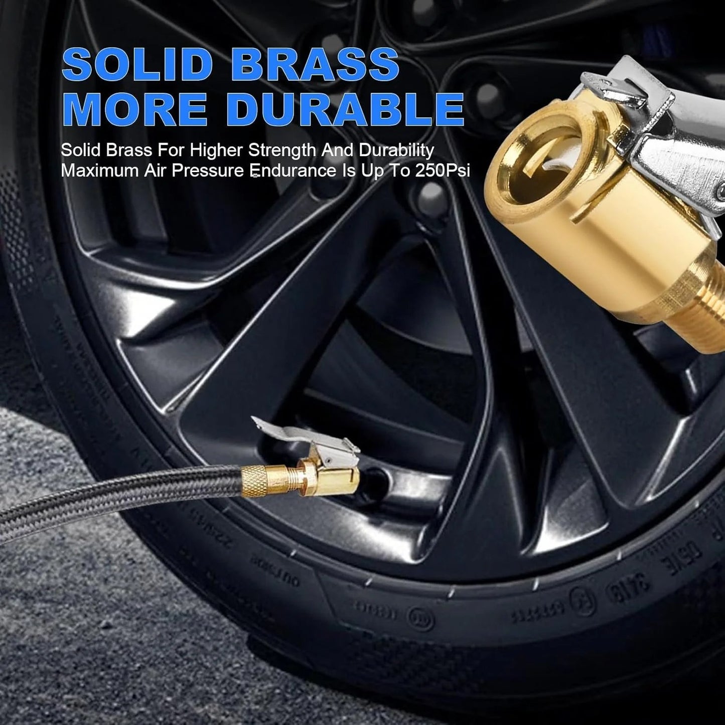 🛠️8mm Tire Air Chuck with Clip Adapter, No Leakage Tire Chucks for Vehicle Inflator Compressor Pump Connect Accessories Tool