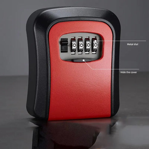 Wall Mount Key Lock Box - 4 Digit Combination Lockbox for Keys Safe Security Storage Resettable Code Lockbox for Outdoor Home Office Garage