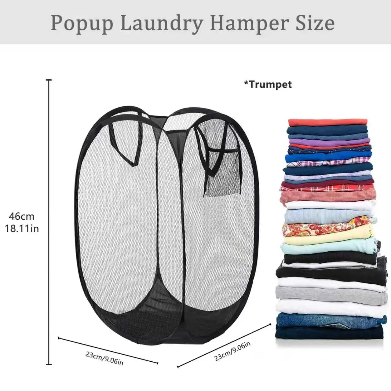 Foldable Mesh Laundry Basket – Breathable Large Capacity Hamper for Home & Bathroom