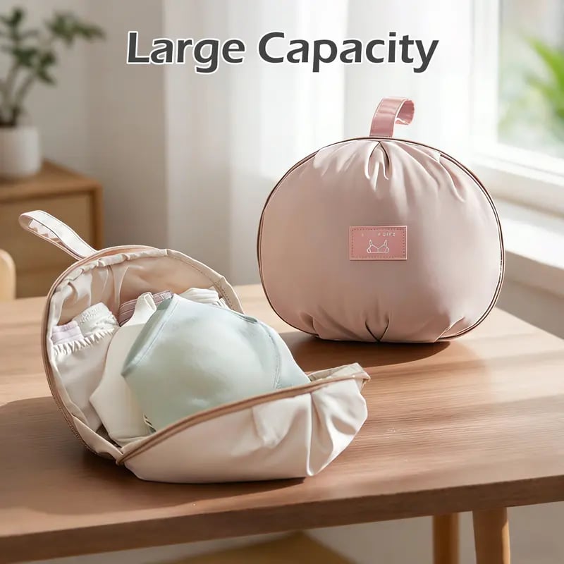 Women's Travel Underwear Packing Cube, Multi-Compartment Portable Luggage Organizer Bag for Lingerie, Bras and Accessories