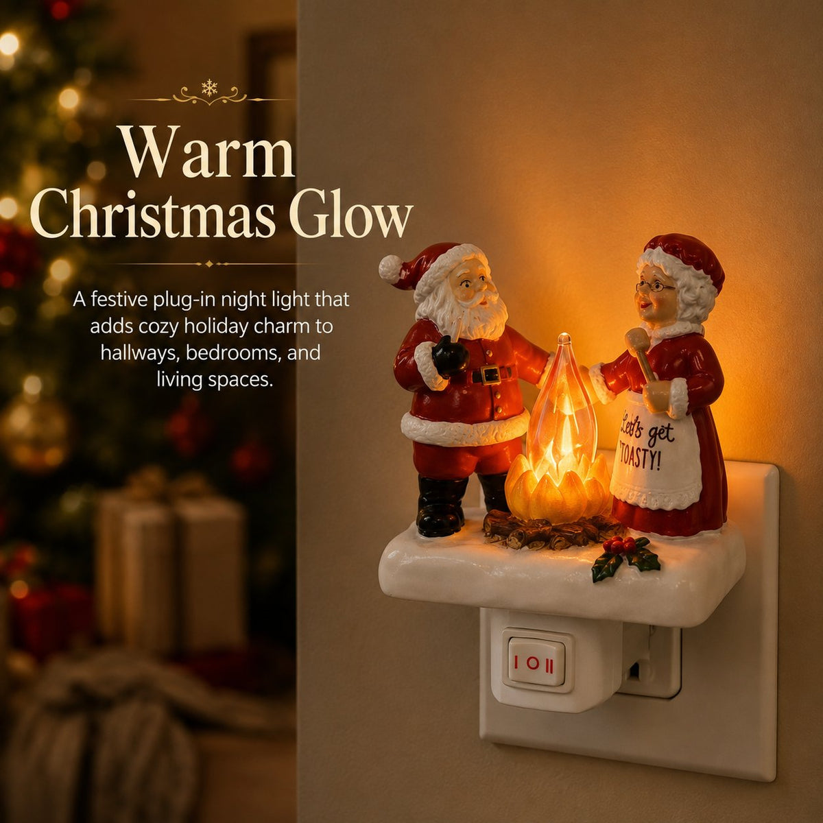 🎄 Santa & Mrs. Claus Christmas Plug-In Night Light