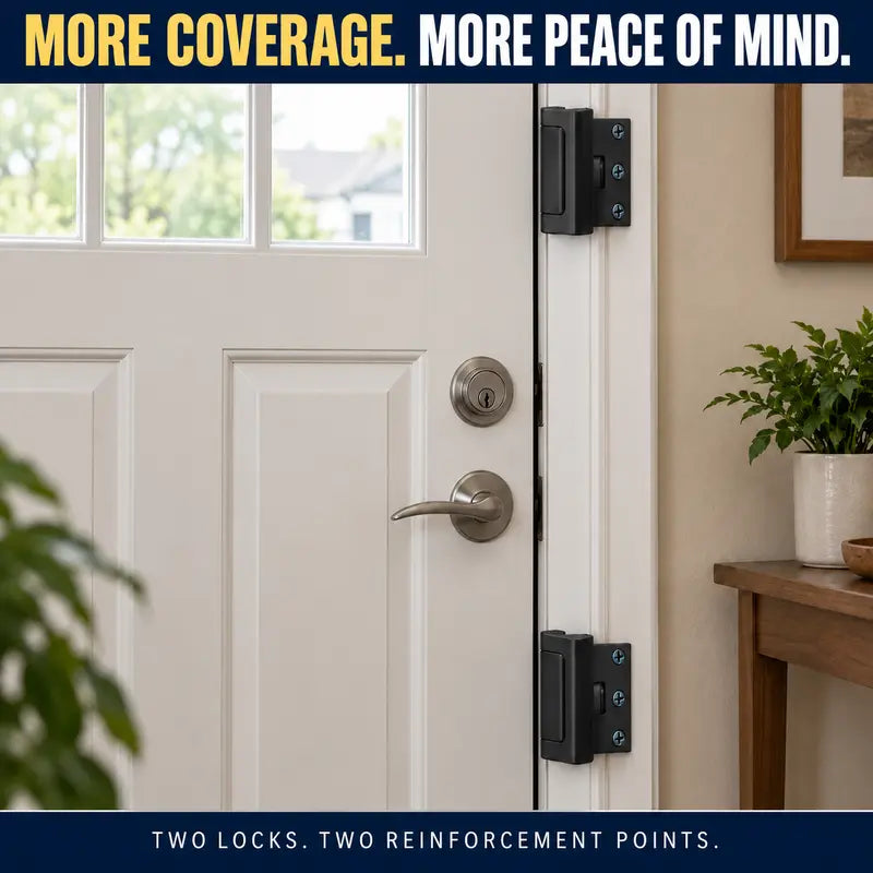 🔥Heavy Duty Door Reinforcement Lock | 800Lbs Anti-Kick Anti-Break-In Home Security Latch🔒