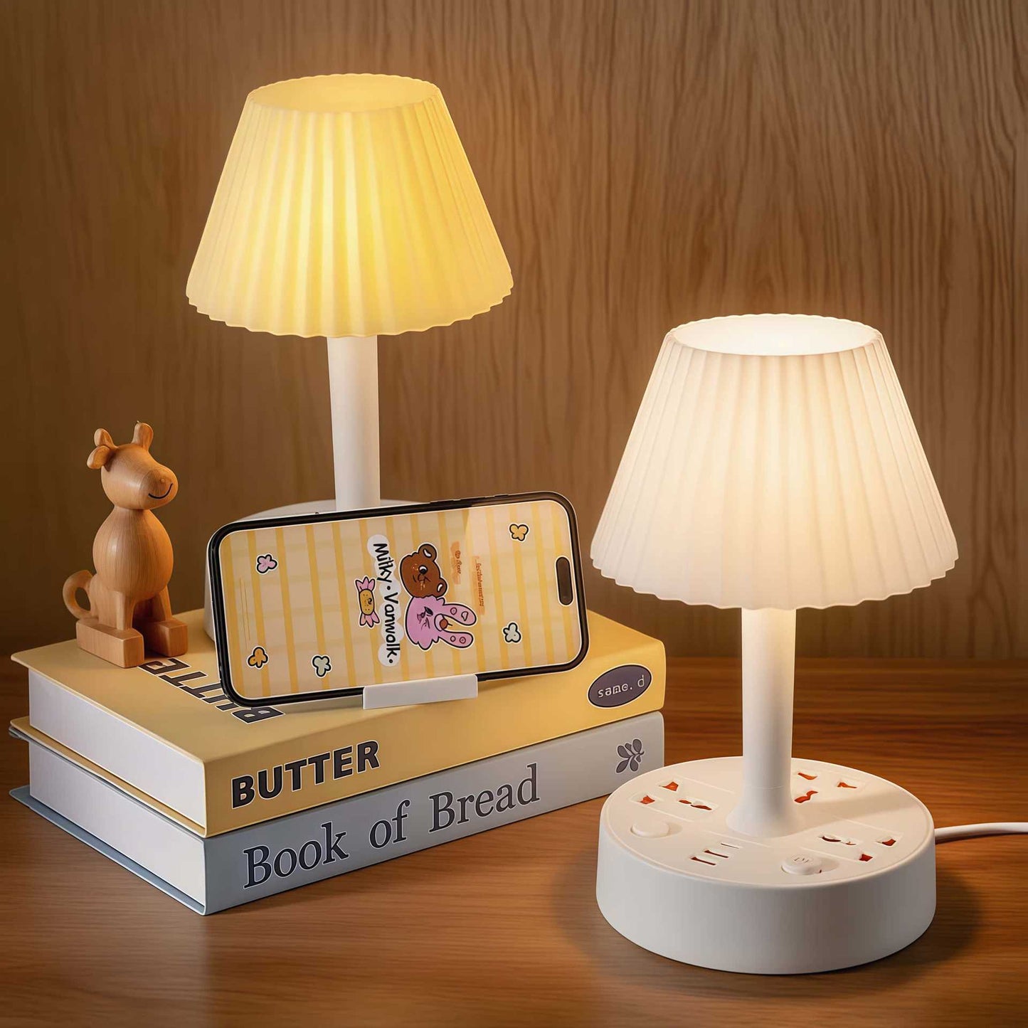 Bedside Lamp with Charging Station – 3-in-1 Nightstand Light, Power & Style