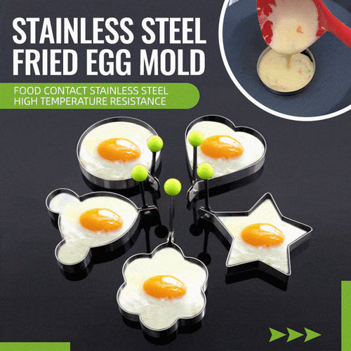 🍳 Stainless Steel Egg Rings and Pancake Molds 5 Shapes