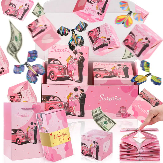 Birthday 20 Bounces Surprise Gift Box with Flying Butterfly Toys