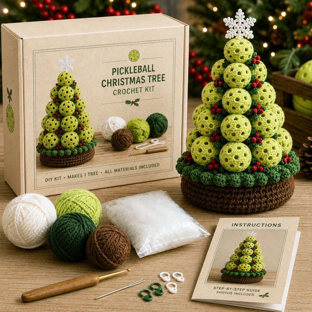 🔥LAST DAY 50% OFF - 🎄Sports Ball Christmas Tree Crochet Kit