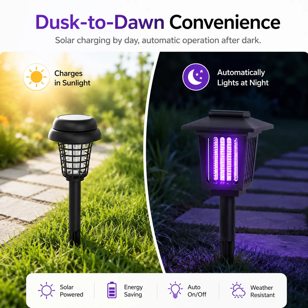 ☀️🦟 Solar Mosquito Zapper | 2-in-1 Bug Killer & Yard Light