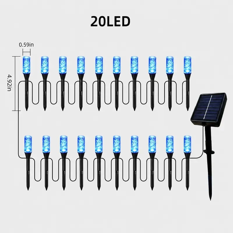 Set of 20 LED Solar Garden Stake Lights