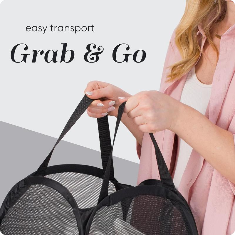 Foldable Mesh Laundry Basket – Breathable Large Capacity Hamper for Home & Bathroom