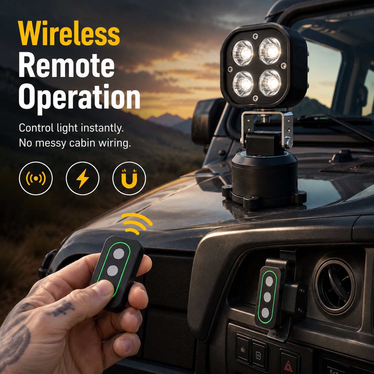 360° Omni‑Directional Magnetic LED Pod Light, Portable Camping LED Work Light for Outdoor, Car, Emergency