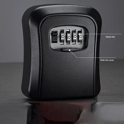 Wall Mount Key Lock Box - 4 Digit Combination Lockbox for Keys Safe Security Storage Resettable Code Lockbox for Outdoor Home Office Garage