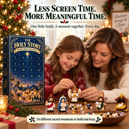 ✝️ 24-Day Holy Story Mini Brick Advent Calendar | 24 Faith-Inspired Christmas Ornament Builds 🎄