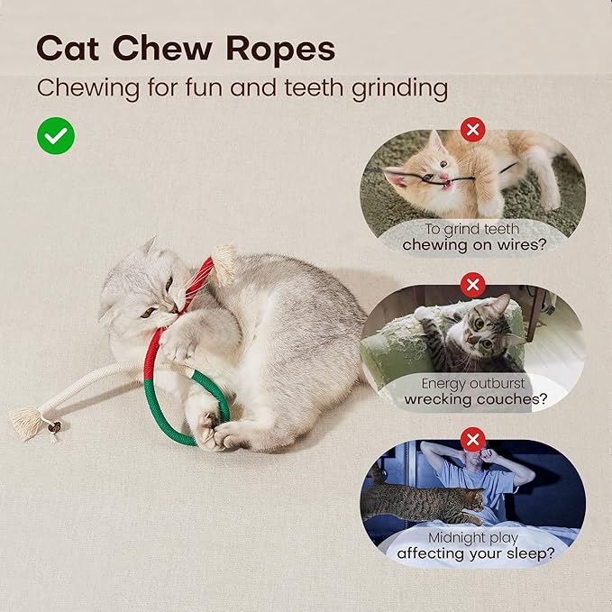 🔥LAST DAY 49% OFF😻3Pcs Catnip Chew Rope Toy – Natural, Safe Tooth Cleaner for Indoor Cats
