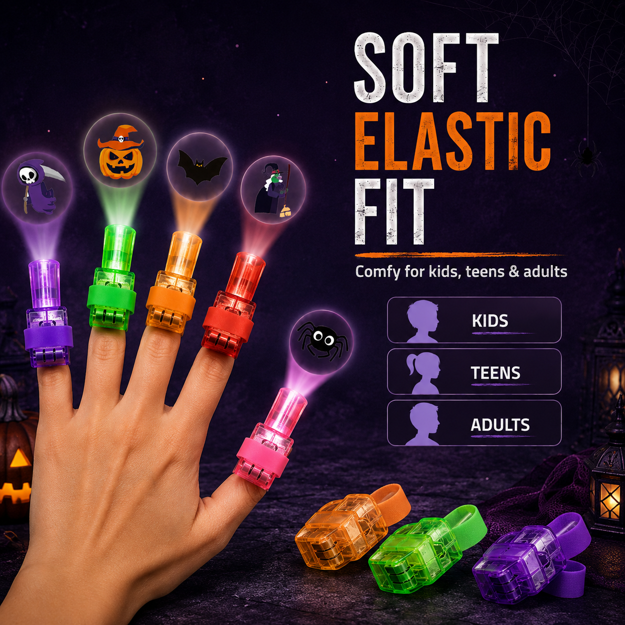 Halloween Finger Projector Lights 36 Pcs
