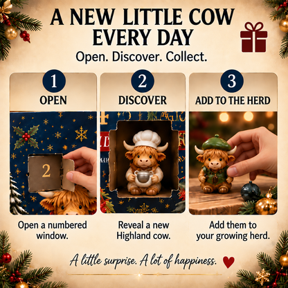 ⏳ Last Day 49% OFF –🐮24-Day Highland Cow Advent Calendar