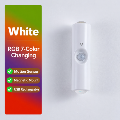 ✨Smart LED Motion Sensor Night Light • Dimmable RGB Magnetic Wall Lamp • USB Rechargeable