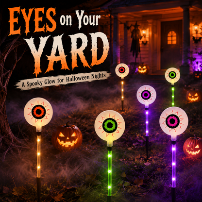 🎃Solar-Powered Halloween Eyeball Yard Lights – 6-Piece Glowing Stake Set 🎃