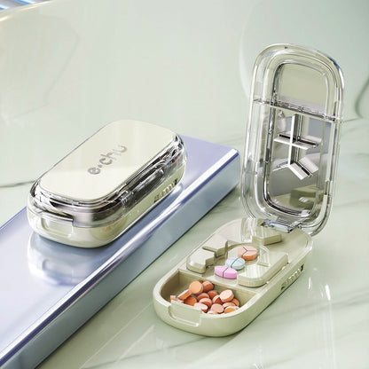 💊Portable Pill Cutter/Splitter & Storage Case (Cuts into 1/2, 1/3, or 1/4 portions)