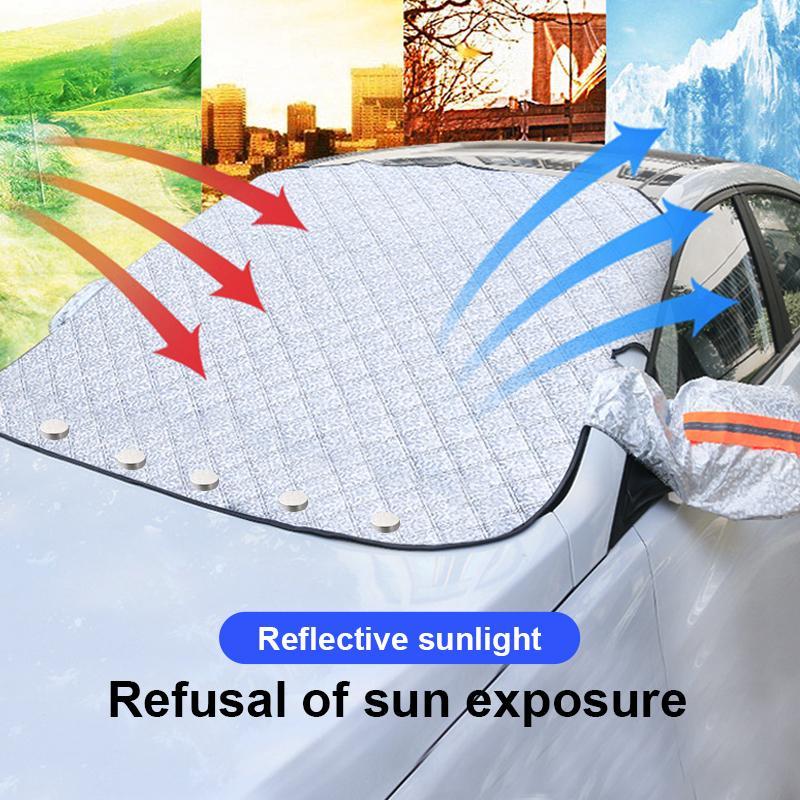 🚗Limited Time Promotion 50% OFF ✨ 4-Layer Magnetic Windshield Car Cover - Thermal Insulation & Frost Protection with Easy Installation ❄️🔗