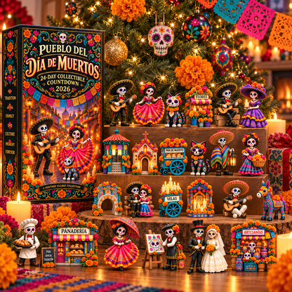 🏵Pueblo del Día de Muertos 2026 – 24-Day Day of the Dead Collectible Countdown Calendar with 24 Unique Miniatures