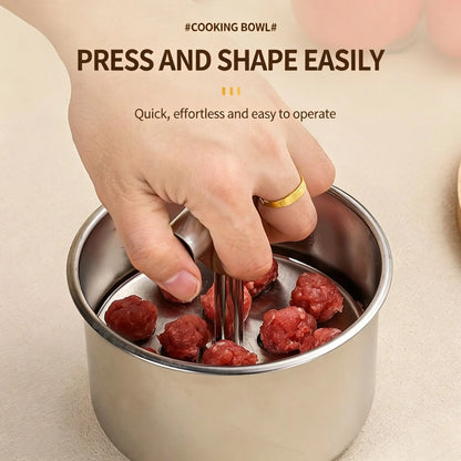 Upgrade Manual Stainless Steel Meatball Maker Mold (6/12 Ball) – Non-Stick Home Kitchen Cooking Tool