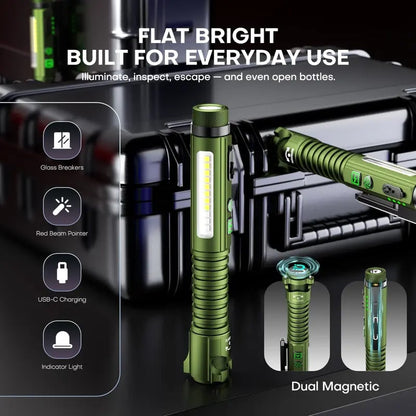 🚨 800LM Multifunctional Rechargeable EDC Flashlight