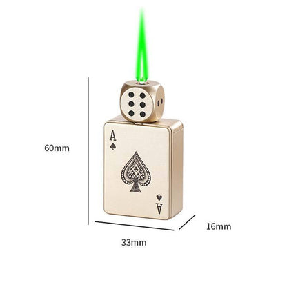 🎲Windproof Poker Dice Rotating Cigar Lighter, Butane Refill (Not Included)