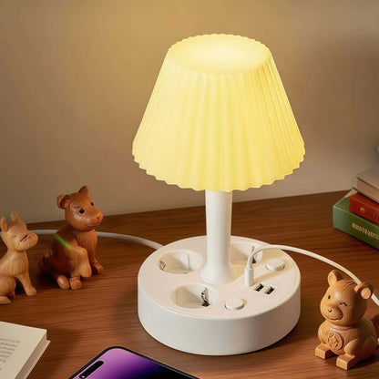 Bedside Lamp with Charging Station – 3-in-1 Nightstand Light, Power & Style