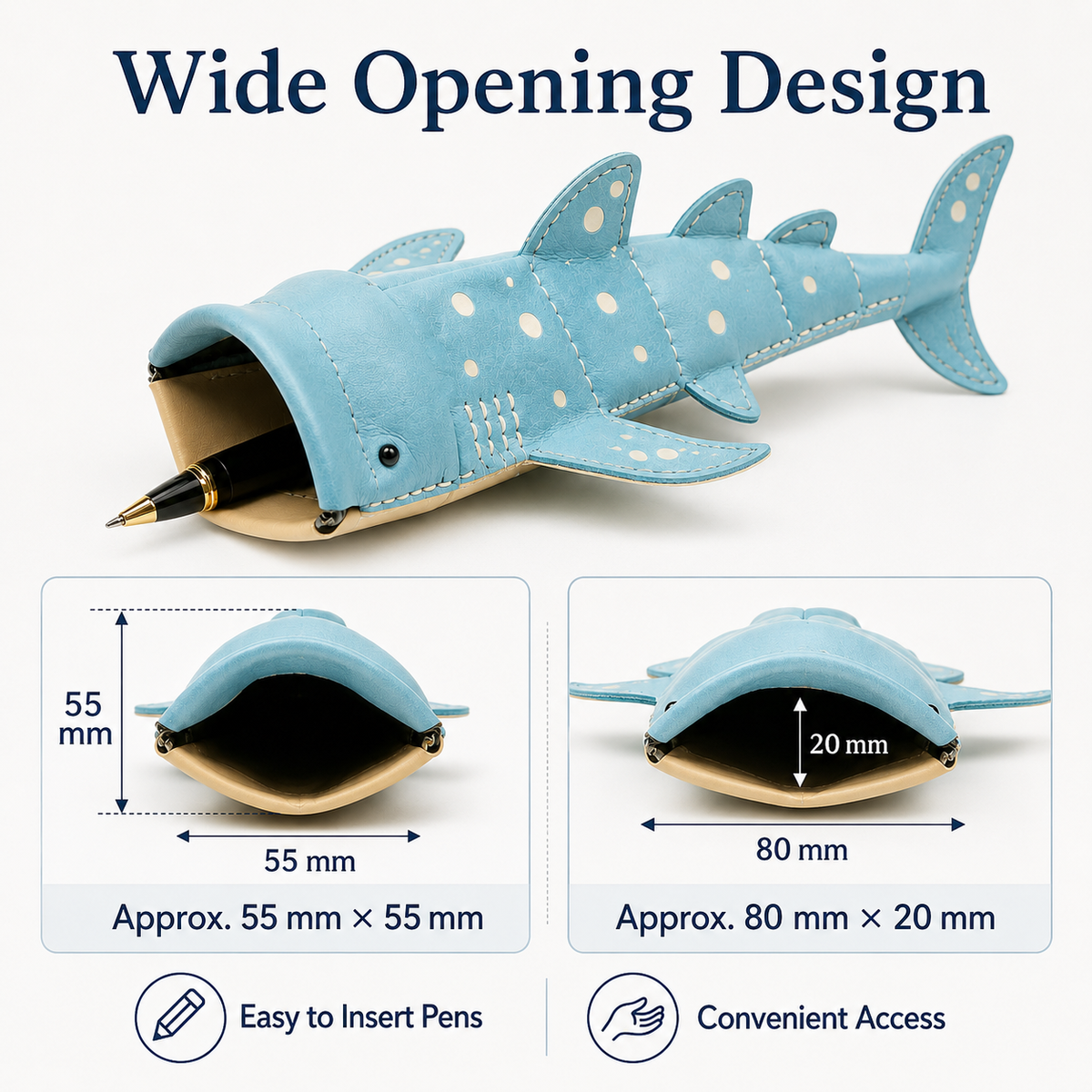 🦈Fun Whale‑Shark‑Shaped Sling Purse, Handmade Leather Mini Shoulder Bag🎁