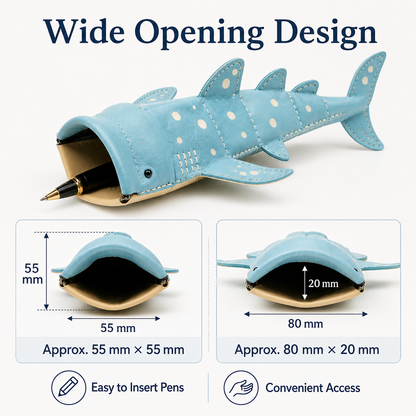 🦈Fun Whale‑Shark‑Shaped Sling Purse, Handmade Leather Mini Shoulder Bag🎁