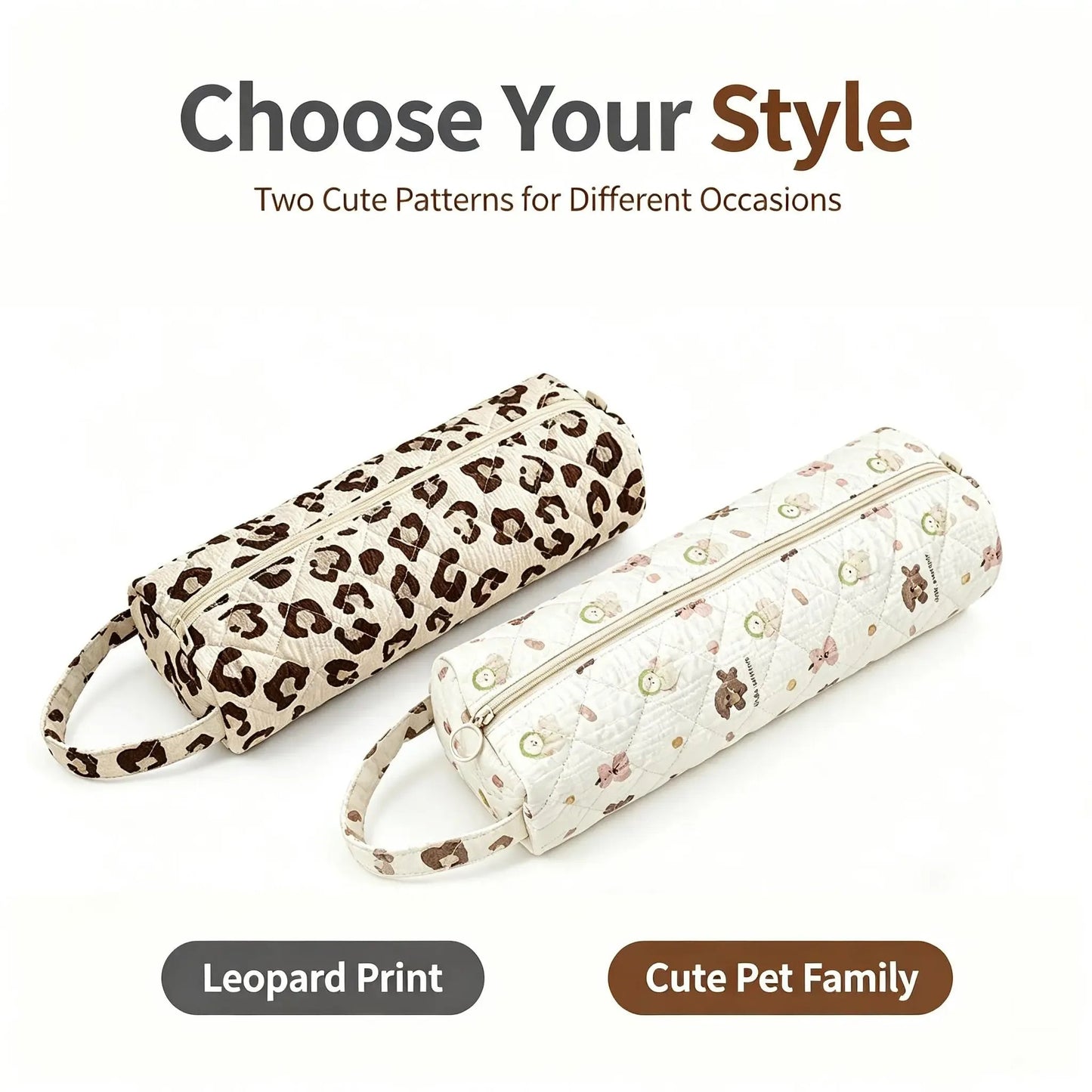 🎒Quilted Multi‑Purpose Storage Bag, Portable Zipper Cosmetic Makeup Pouch with Handle
