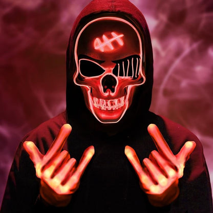 🎃Halloween Sale🎃Halloween Aesthetic LED Skull Mask - Plastic Cosplay Mask
