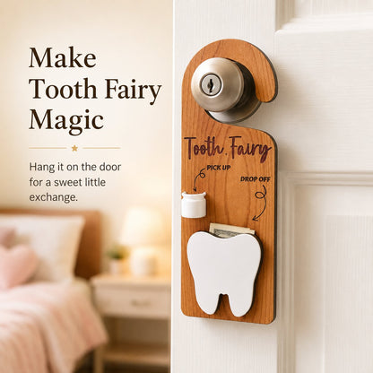 🧚 Wooden Tooth Fairy Door Hanger for Lost Tooth Traditions
