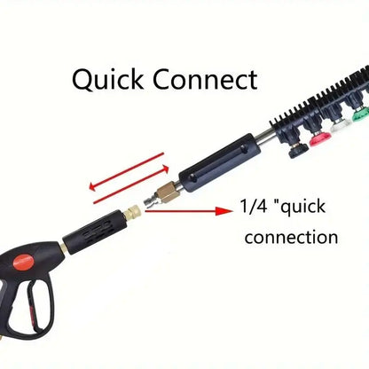 🧹Stainless Steel Power Washer Wand, Angled Extension Lance for Roof Gutter Car Cleaning 💦