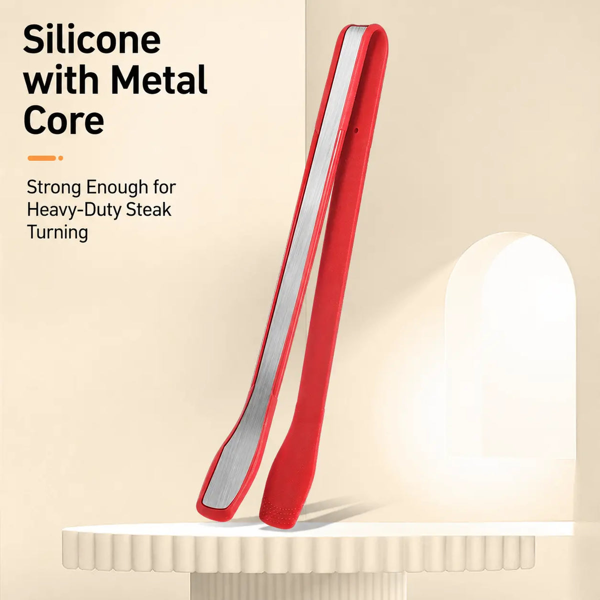 Silicone Cooking Tongs, Stainless Steel Kitchen Tongs with Non-Scratch Silicone Tips, Heat Resistant, Dishwasher Safe