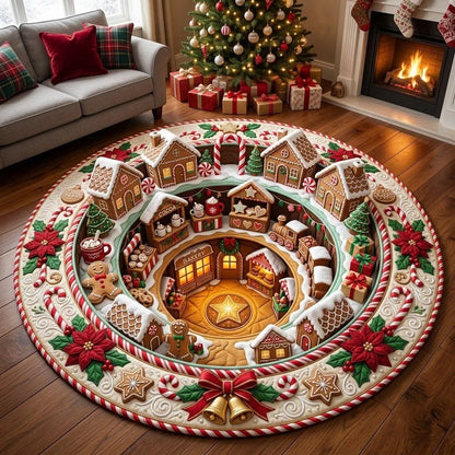 💯🎄3D Christmas Gnome Optical Illusion Round Rug | Fun Festive Home Decor Must‑Have⭐🏠🎁