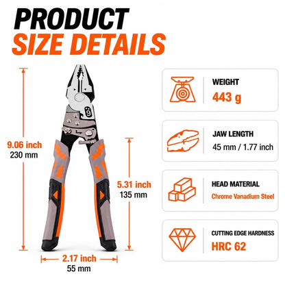 55-Steel Self-Locking Anti-Skid Ratchet Pliers | Heavy-Duty Wire Cutters & Holding Tool🔧⚙️
