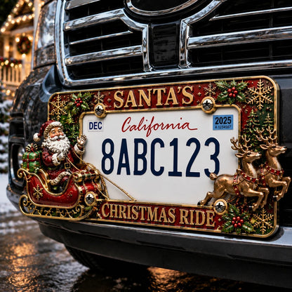 🎄Christmas License Plate Frame – Festive Style for Every Ride