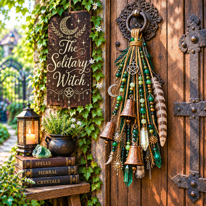 🔮 Witchy Door Charm – Celestial Bells & Crystal-Style Hanging Decor