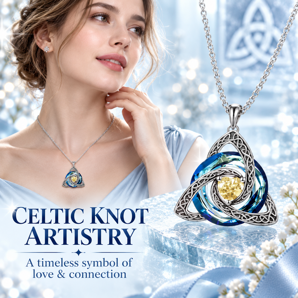 12-Month Birthstone Celtic Knot Necklace 💖