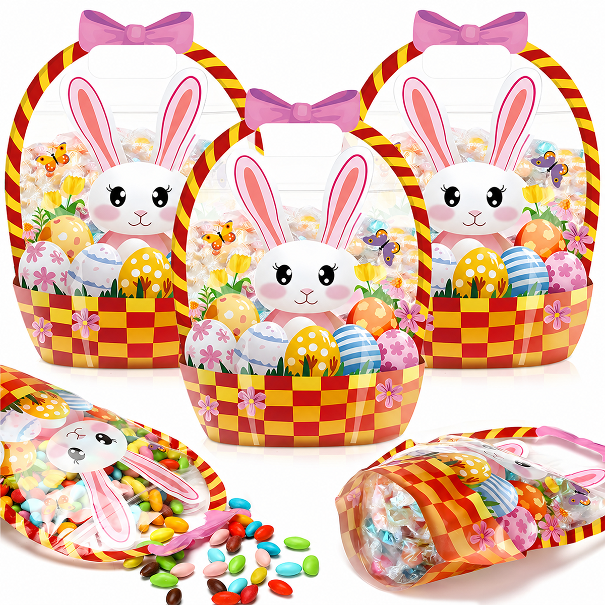 🎃 Halloween Party Favor Bags – Transparent Treat Bags in Fun Halloween Designs