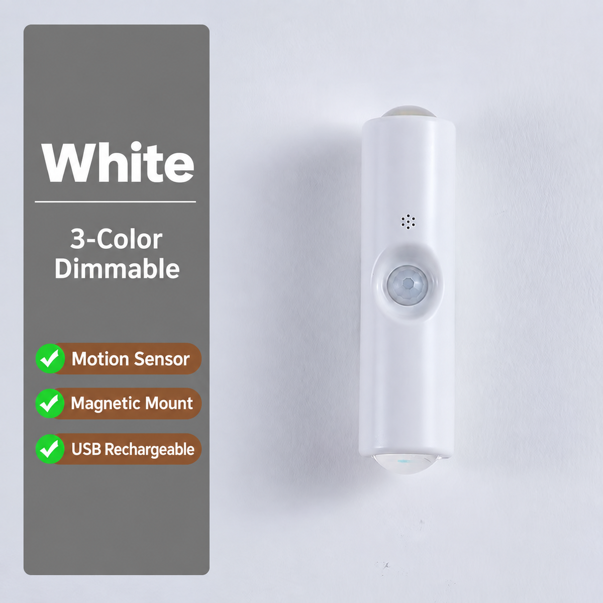 ✨Smart LED Motion Sensor Night Light • Dimmable RGB Magnetic Wall Lamp • USB Rechargeable