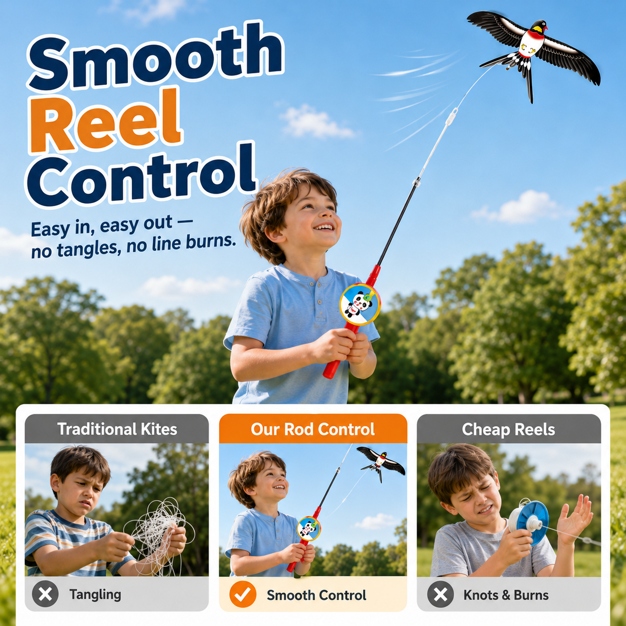 🦅 Flyaway Bird  Interactive Telescopic Micro-Kite Toy for Kids