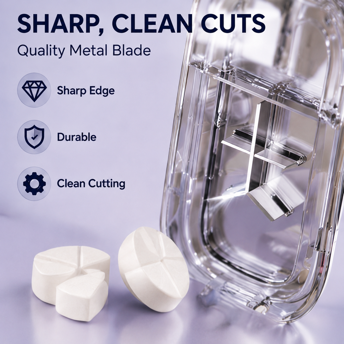 💊Portable Pill Cutter/Splitter & Storage Case (Cuts into 1/2, 1/3, or 1/4 portions)