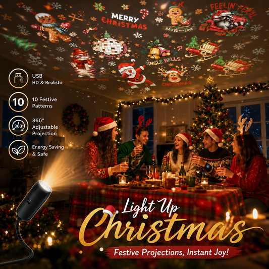 ✨HD Christmas Projector – 6 or 10 Festive Scenes